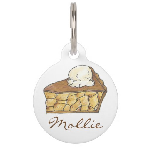 Apple Pie a la Mode Slice Dessert Pet Dog Tag