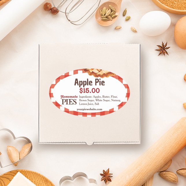 Apple Pie Box Sticker Label | Homemade Pies Bakery (Creator Uploaded)