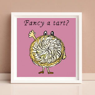 Apple pie cartoon Fancy a Tart quote Poster