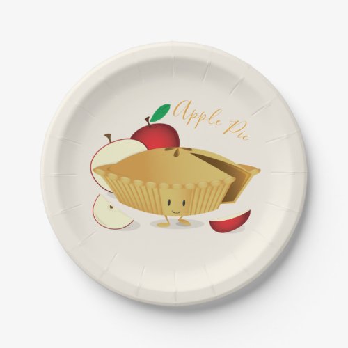 Apple Pie Character  Paper Plate