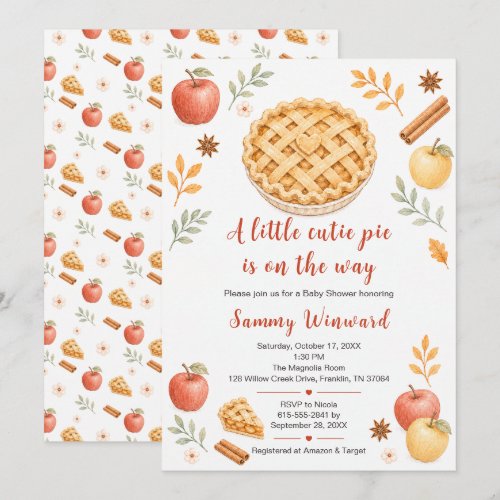 Apple Pie Fall Baby Shower Invitation