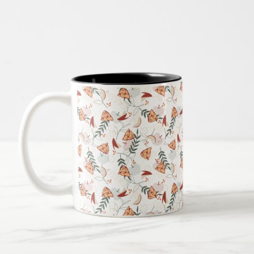 Apple Pie Floral Pattern Two_Tone Coffee Mug
