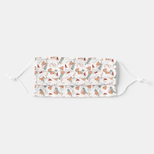 Apple Pie Floral Pattern White Adult Cloth Face Mask