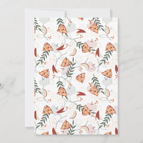 Apple Pie Floral Pattern White Holiday Card
