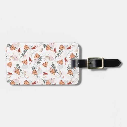 Apple Pie Floral Pattern White Luggage Tag