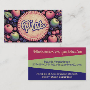 Apple pie fruit pies bakery baking business card