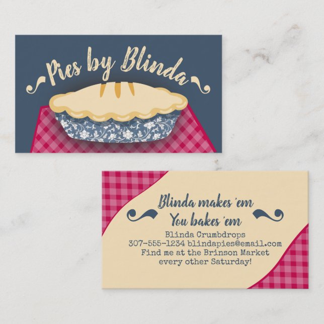 Apple pie fruit pies bakery baking business card (Front/Back)
