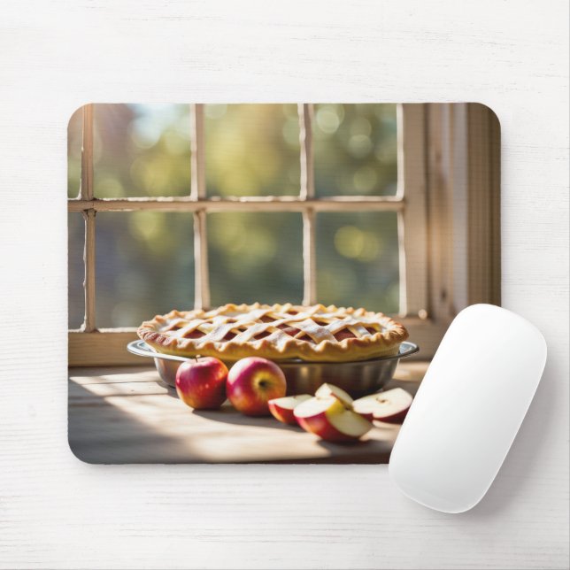 Apple Pie In Farmhouse Window Mouse Pad (With Mouse)