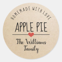 Apple pie kraft paper homemade with love classic