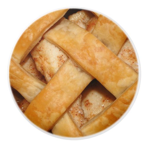 Apple pie lattice crust ceramic knob