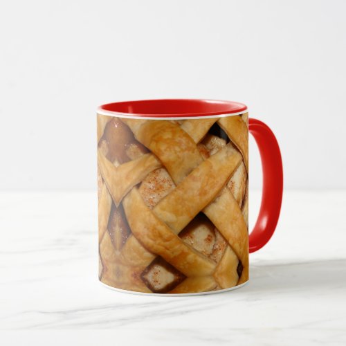 Apple pie lattice crust red brown dessert mug