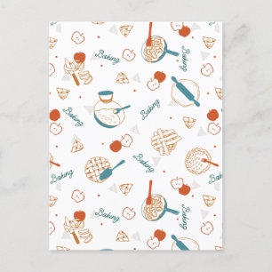 Apple Pie Lover Pattern Postcard