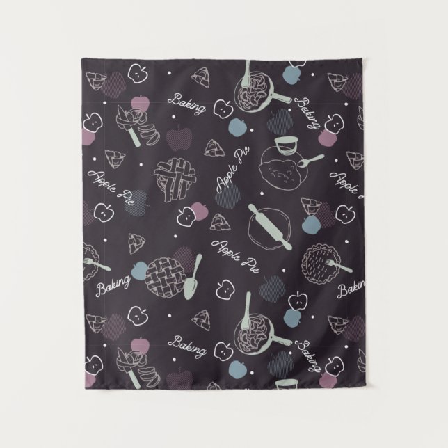Apple Pie Lover Pattern Tapestry (Front)