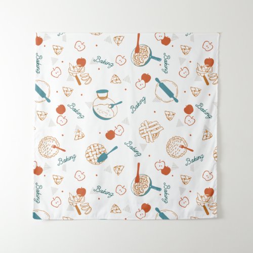 Apple Pie Lover Pattern Tapestry