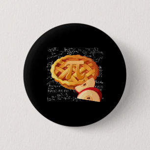 Apple Pie Math Shirt Pi Day Funny Halloween Thanks Button
