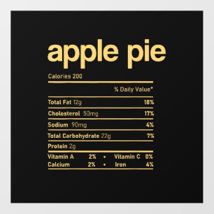 Apple Pie Nutrition Facts Funny Thanksgiving Chris Floor Decals
