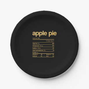 Apple Pie Nutrition Facts Funny Thanksgiving Chris Paper Plates