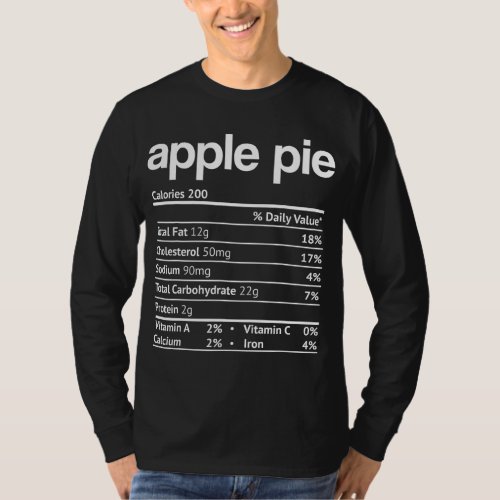 Apple Pie Nutrition Facts Funny Thanksgiving Chris T_Shirt