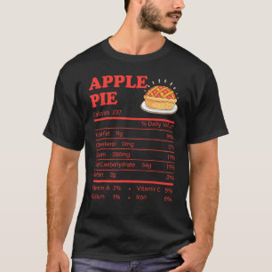 Apple Pie Nutrition Facts Thanksgiving Familly Mat T-Shirt