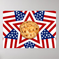 Apple Pie on Stars & Stripes Poster