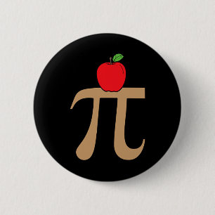 Apple Pie Pi Math Pun  Button