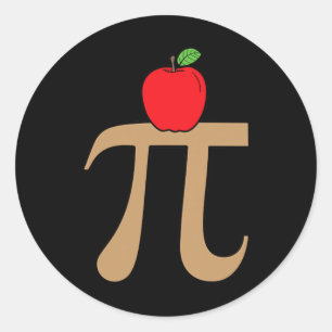 Apple Pie Pi Math Pun Classic Round Sticker