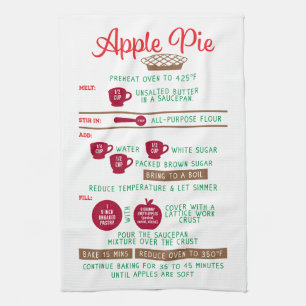 Apple Pie Recipe Gift Tea Kitchen Towels