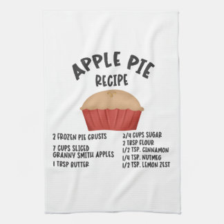 Apple Pie Recipe Kitchen Towel