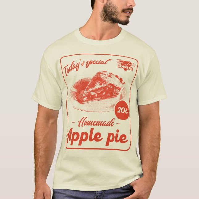 Apple Pie Retro Aesthetic Diner Promo Poster T-Shirt (Front)