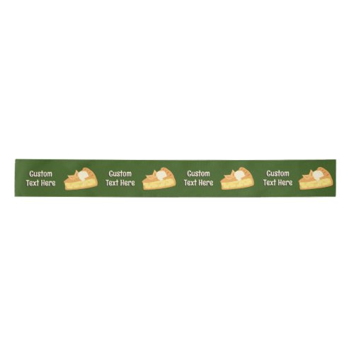 Apple Pie Slices _ Your Text _ green or any color Satin Ribbon