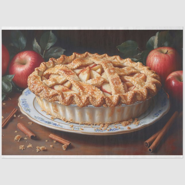 Apple Pie Vintage Inspired Painting Decoupage Tissue Paper (Front)