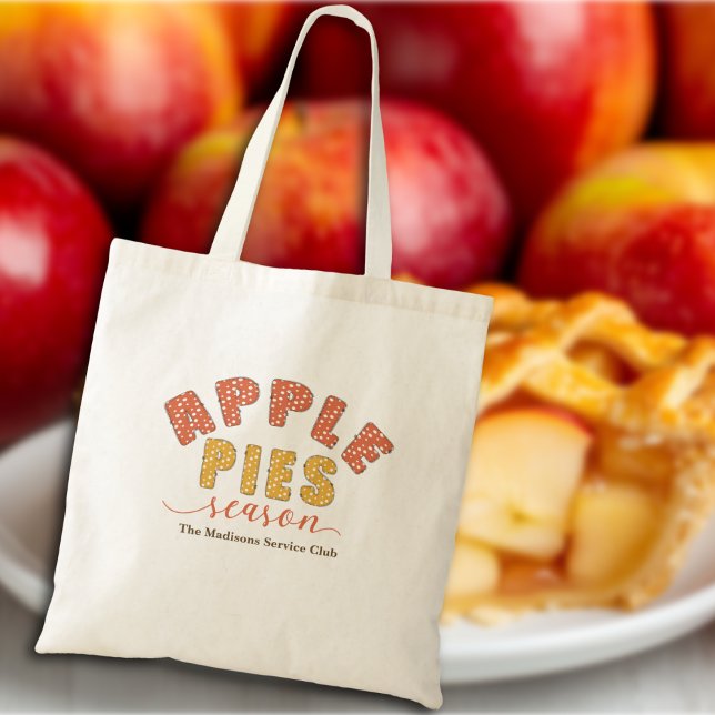 Apple Pies Season Vibes Personalize Name Tote Bag (Creator Uploaded)