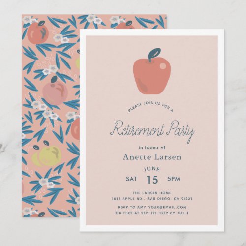 Apple Pink Teacher Retirement