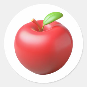 Apple Plastic 3D – Glossy Round Label
