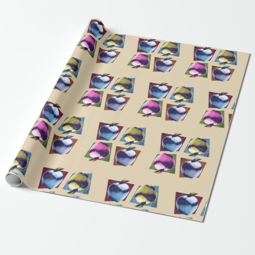 Apple pop art design wrapping paper