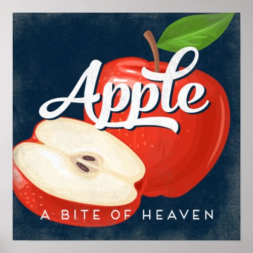 Apple Poster Vintage Fruit Label Poster
