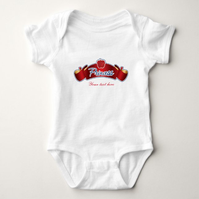 Apple Princess Baby Personalized Custom One piece Bodysuit (Front)