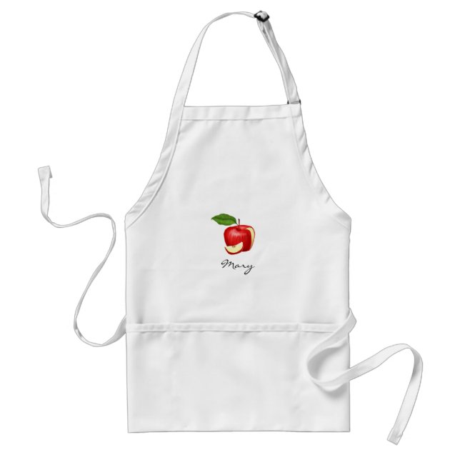Apple Print Kitchen Apron Personalized (Front)