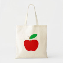 Apple print tote bag