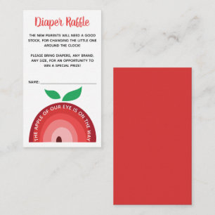 Apple Rainbow, Baby Shower Diaper Raffle Enclosure Card