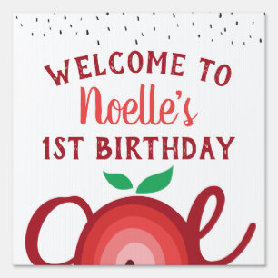 Apple Rainbow, Sweet to be One, 1st Birthday Sign