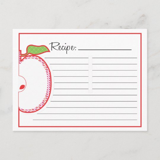 Apple Recipe Card | Zazzle.com