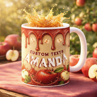 Apple Red Beige Vintage Favor | Retro Garden Party Coffee Mug