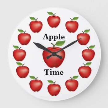 Apple  Red Delicious Large Clock by pomegranate_gallery at Zazzle