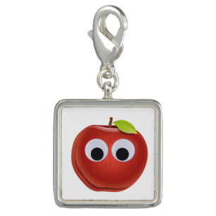 Apple, red fruit with googly eyes - Personalized Charm