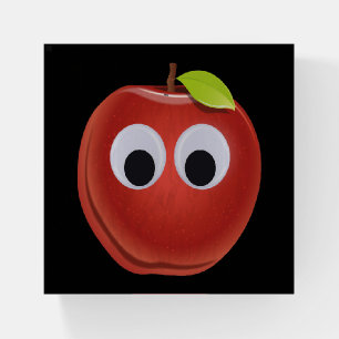 Apple, red fruit with googly eyes - Personalized Paperweight