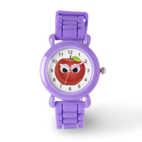 Apple red fruit with googly eyes _ Personalized Watch