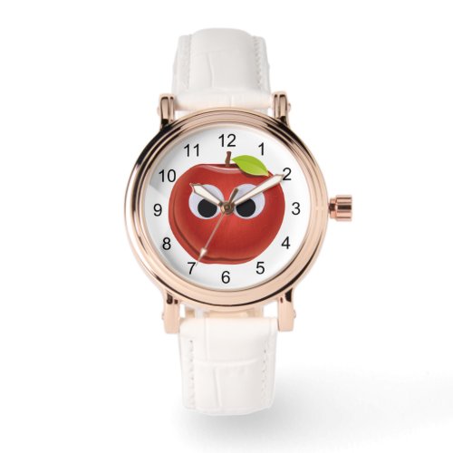 Apple red fruit with googly eyes _ Personalized Watch