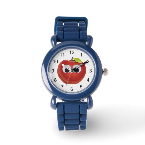 Apple red fruit with googly eyes _ Personalized Watch