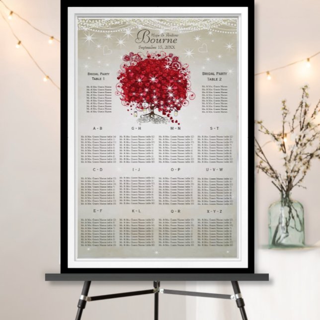 Apple Red Heart Leaf Tree Seating Chart (Creator Uploaded)